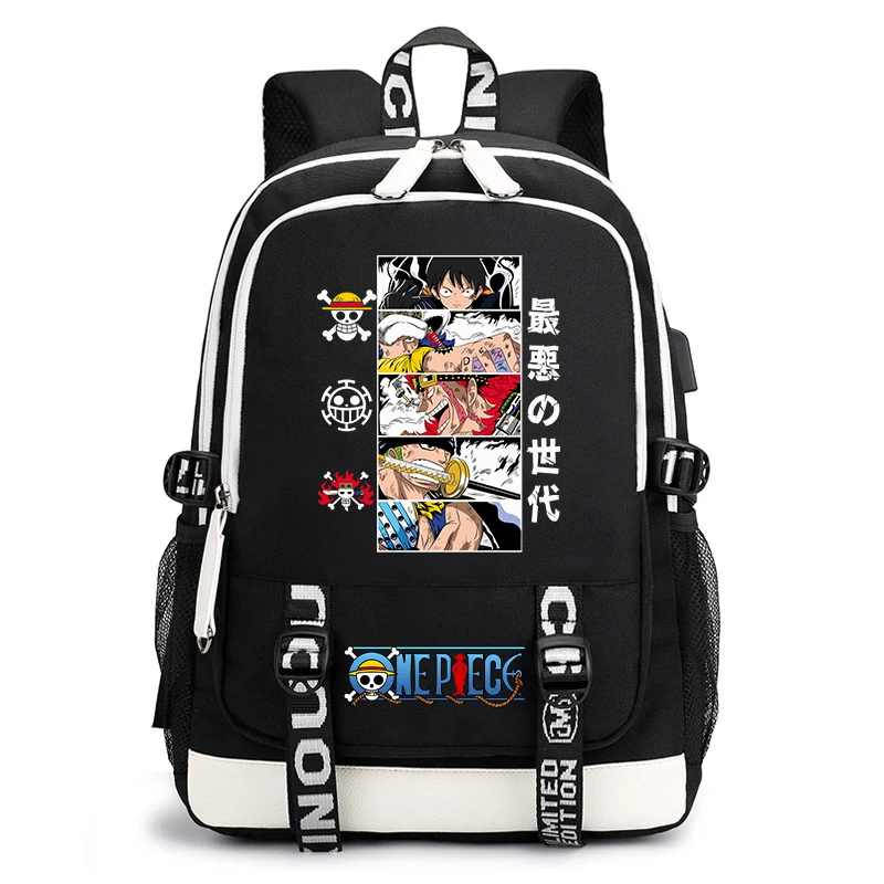 One Piece Luffy Anime Print Student Backpack Casual Daypack for Boys Girls School Bag Lightweight Travel Rucksack 1