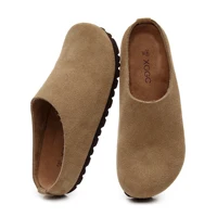 Anti Slip Leather Clogs Cork Footbed Sandals Comfort Mules with Arch Support Slip on Slippers Casual House Slippers - Image 2