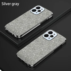 Luxurious Bling Glitter Case with Electroplate Edges - Shockproof Soft Bumper Clear Cover for Redmi 11A (Silver Gray)