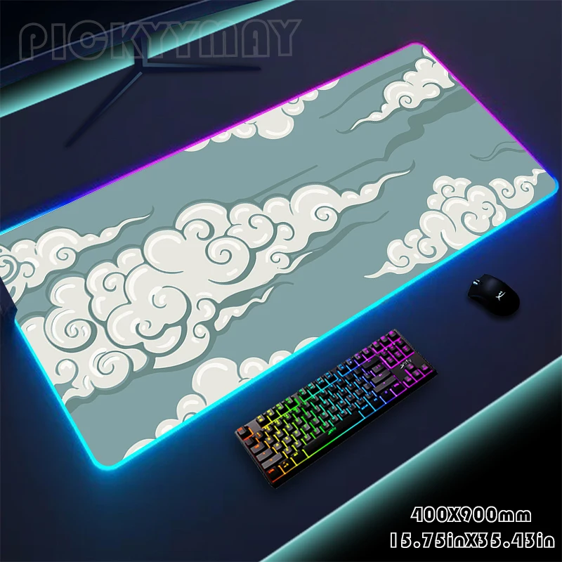 

Large LED Desk Mats XXL RGB Computer Mousepad Cloud 90x40cm Backlight Keyboard Mat Gamer Table Pad Luminous Mousepads