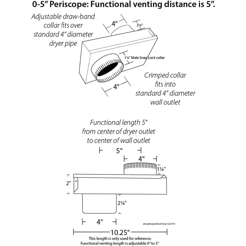Dryer Vent Periscope Dryer Vent Adapter Prevent Hose Folding And Blocking Replacement Parts