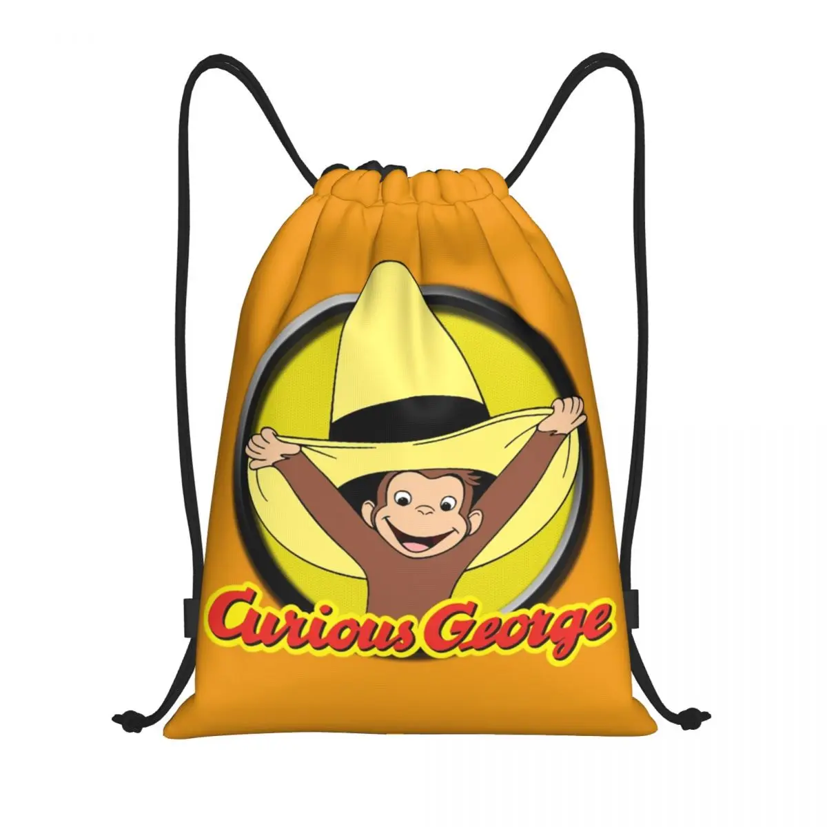 

Милый любопытный рюкзак с кулиской в виде обезьяны Джордж, спортивная сумка для спортзала для мужчин и женщин, тренировочный рюкзак
