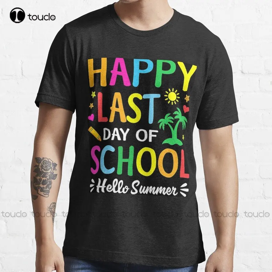 Happy Last Day Of School Insegnante Studente Hello Summer Poster Trending T-Shirt Donna Camicia Hawaiana Regalo Personalizzato Xs-5Xl Fashion