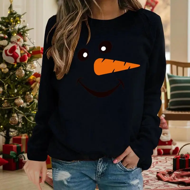 Oversized Crewneck Sweatshirt Women Casual Christmas Crewneck Oversized Sweatshirt Christmas