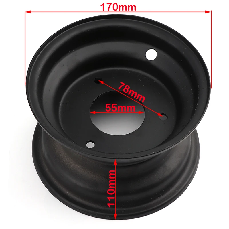 6-inch Wheels Use 145/70-6 13x5.00-6 13x6.50-6 Tires ATV 3-Hole Vacuum Rim for 110-125cc Karts Quadricycle Dirt Pit Bike Parts