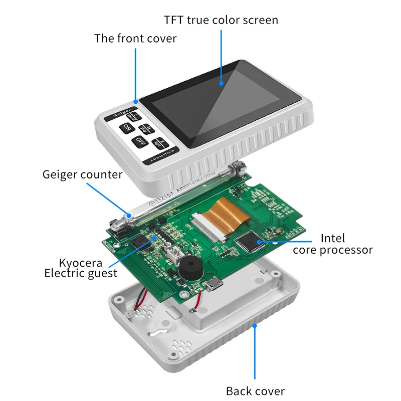 Radiation Detector Geiger Counter XR-1 Nuclear Personal Dosimeter Detectors Beta Gamma X-ray Color Display Screen
