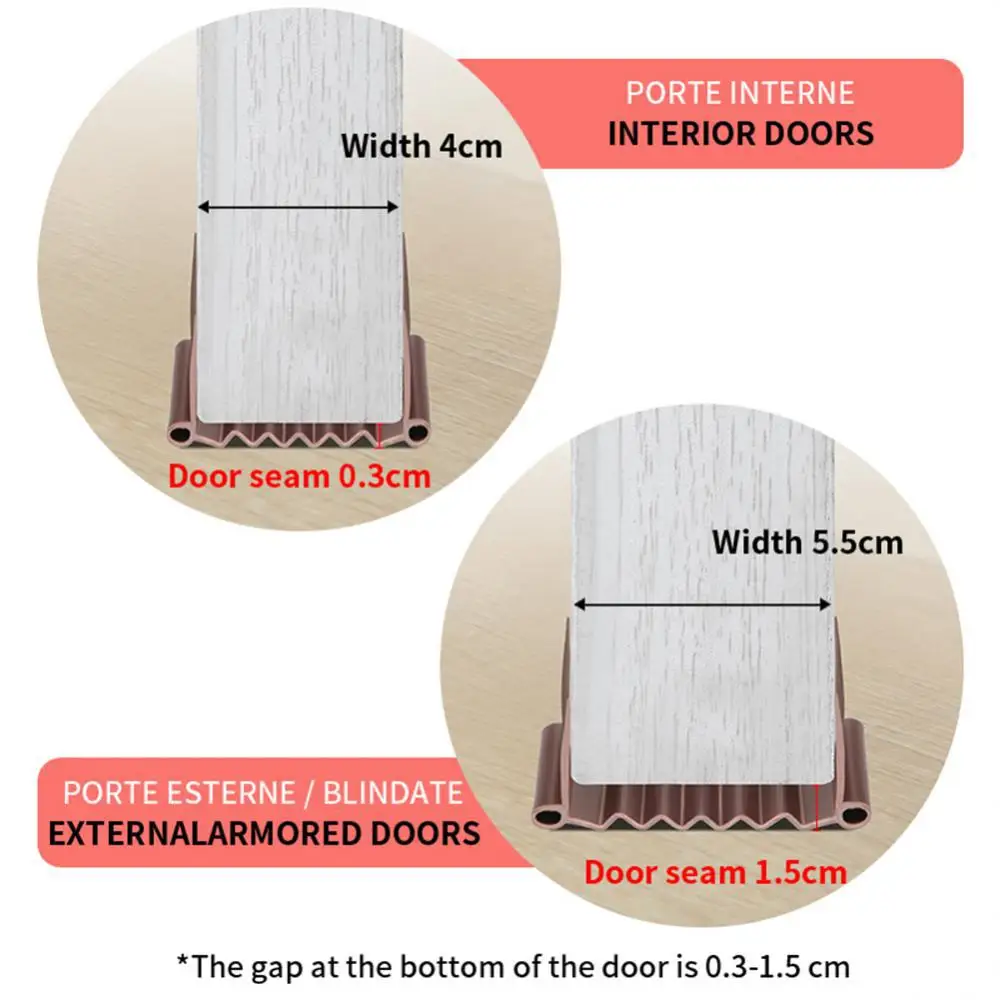 Description Picture 2 of itemNew Upgrade PVC Under Door Draft Stoppers Weather Stripping Door Sealing Strip Wind Blocker Noise Stopper Insulator Door Prevent