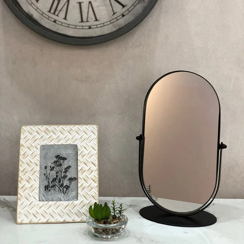 

Dressing Bathroom Makeup Mirror Standing Portable Aesthetic Mirror Toilet Free Shipping Nordic Miroir Mural House Decoration