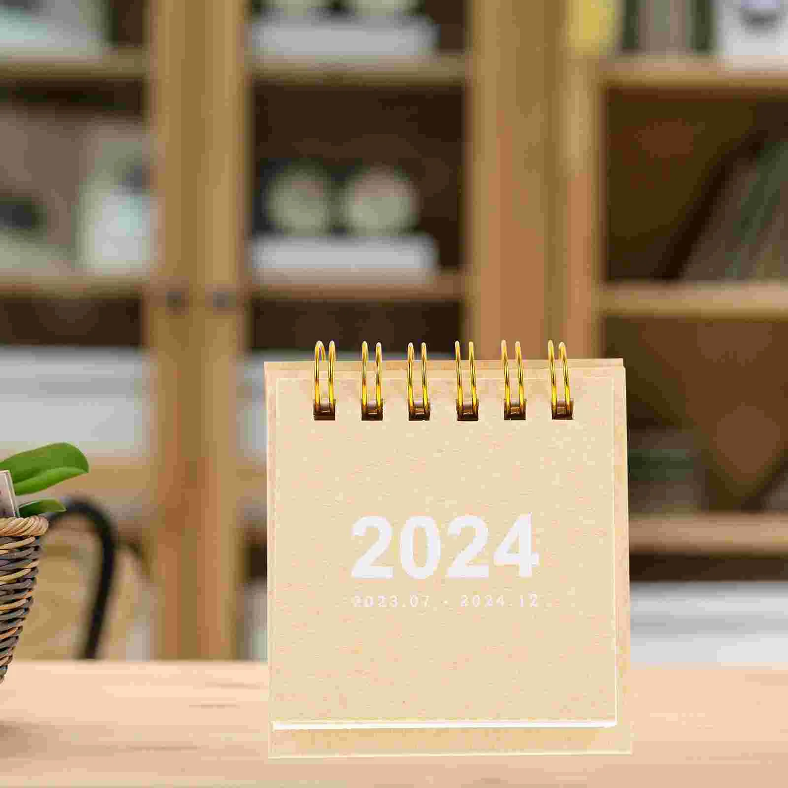 Calendrier de bureau avec poche debout, accessoire pour la maison,  calendrier de table, mémo mensuel, papier, petit bureau, 2024 nuits -  AliExpress