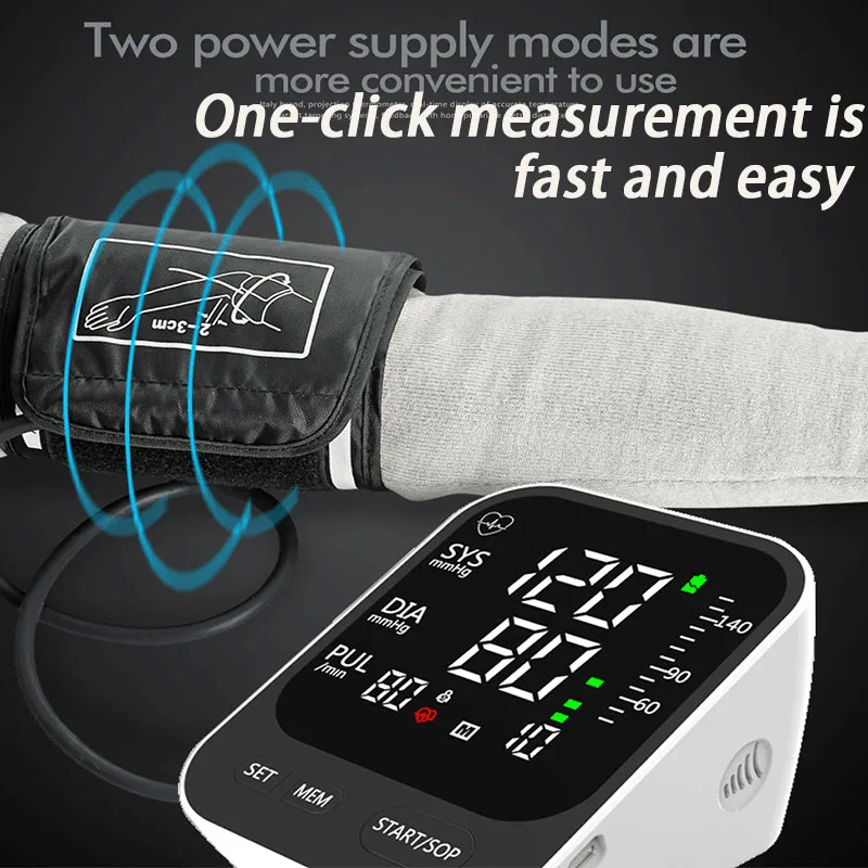 Wrist Blood Pressure Monitor Digital Voice Heart Rate Blood Pressure Monitor Portable Digital Voice Home Medical BP