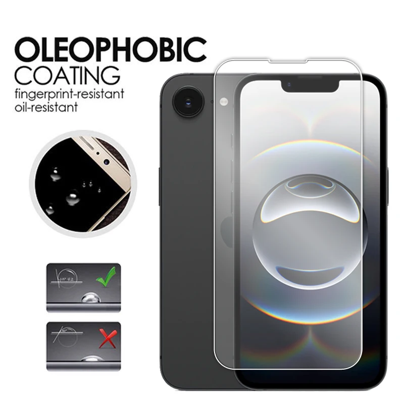 Clear Full Glue Tempered Glass Screen Protector with Lens Film - 6.1 Inch Display