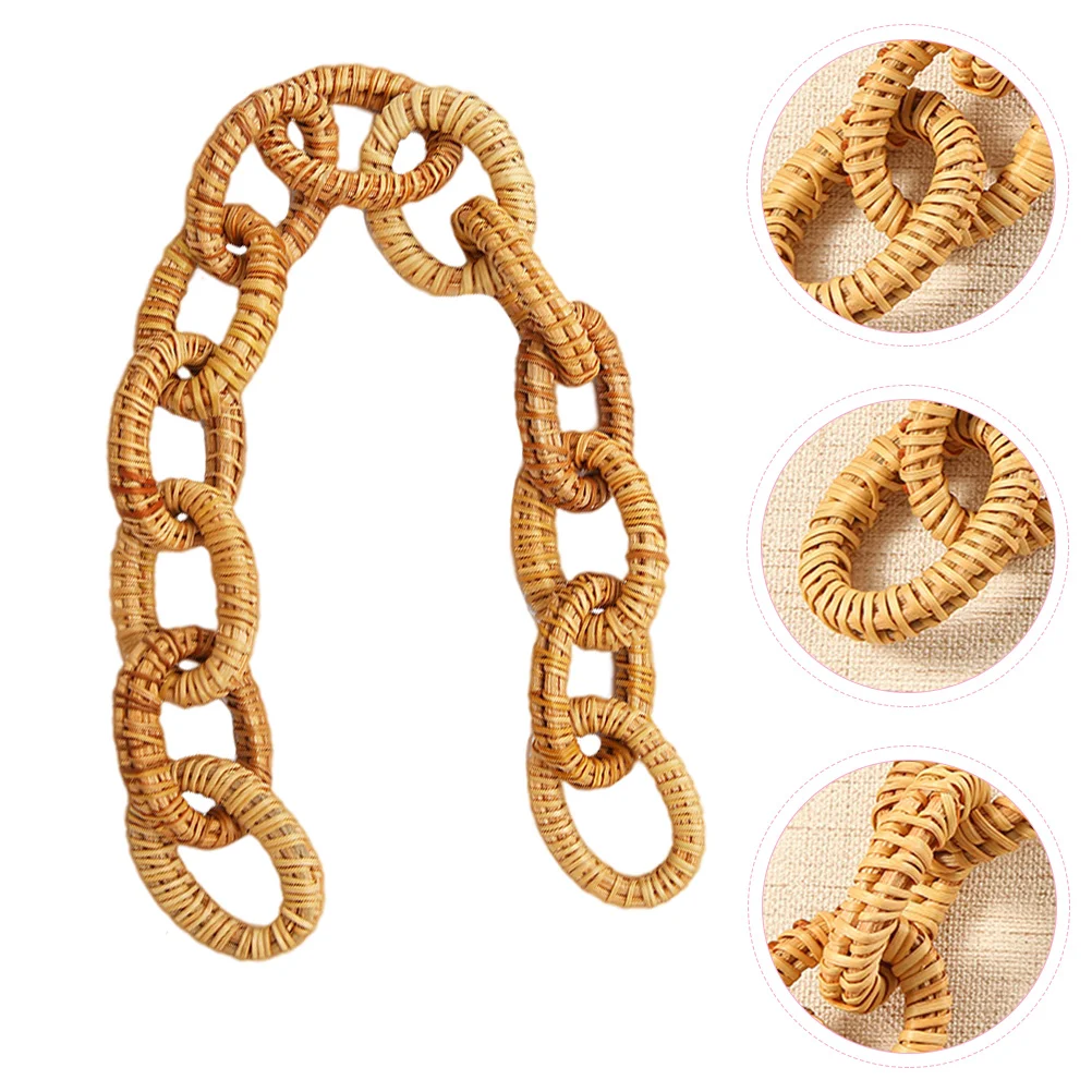 

Rattan Chain Wall Hanging Ornament Home Accents Decor Farmhouse Link Decorative Woven Decoration The