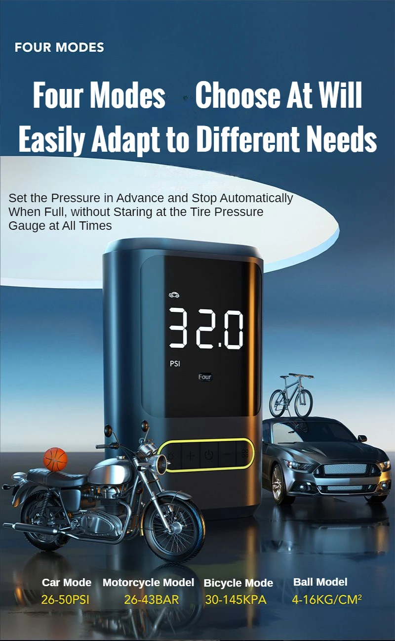 XIAOMI 150PSI 4000mAh Car Air Compressor Inflatable Pump With LED Lamp For Car Motorcycle Tyre Inflator Wireless Electric description image 4
