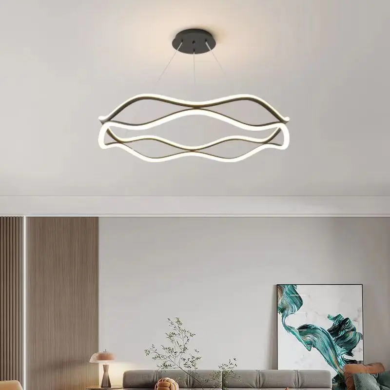 Modern LED Pendant Light For Bedroom Living Dining Room Chandelier Luxury Ring Hanging Lamp Home Decor Indoor Lighting Fixture