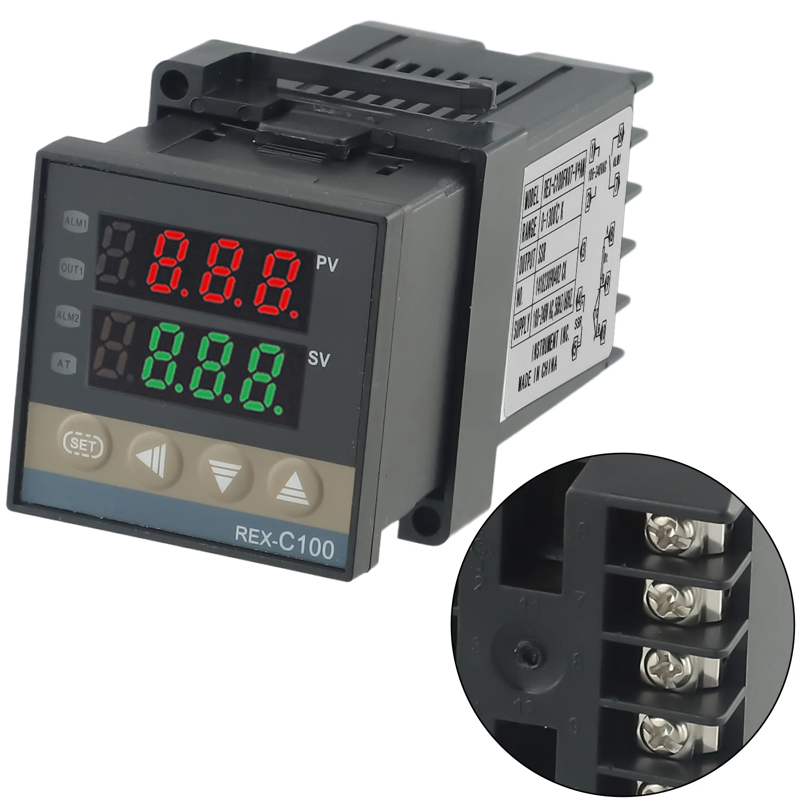 

REX C100 AN Temperature Controller Kit with 40A SSR and K Thermocouple Probe Reliable Heat Control for Various Applications