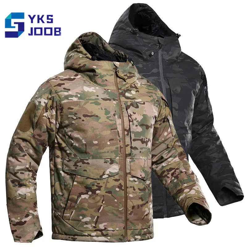 

Winter Hiking Padded Jacket Mens Thermal Windproof Wear-resisting Hooded Coat Outdoor Hunting Fishing Camping Climbing Tops Male
