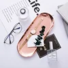 Modern Metal Rose Gold Plate Stainless Steel Silver Oval Storage  Jewelry Display Storage Tray Decorative Supplies Tray 5