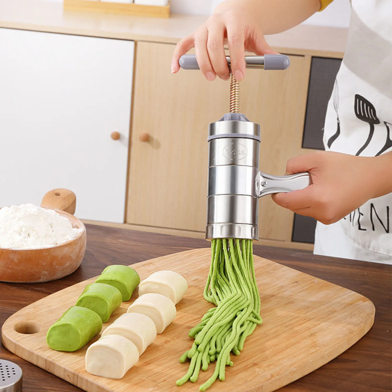 0.5-2.5mm Hand Crank Noodle Machine Stainless Steel Dough Roller Pasta Maker  7 Thickness Settings - AliExpress