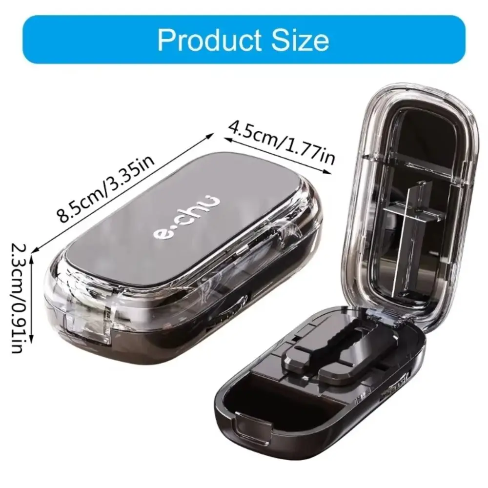 Portable Drug Tablet Quartering Pill Cutter Dustproof Pill Cutter Storage Box New Divider Organizer Crusher Pill Cutter