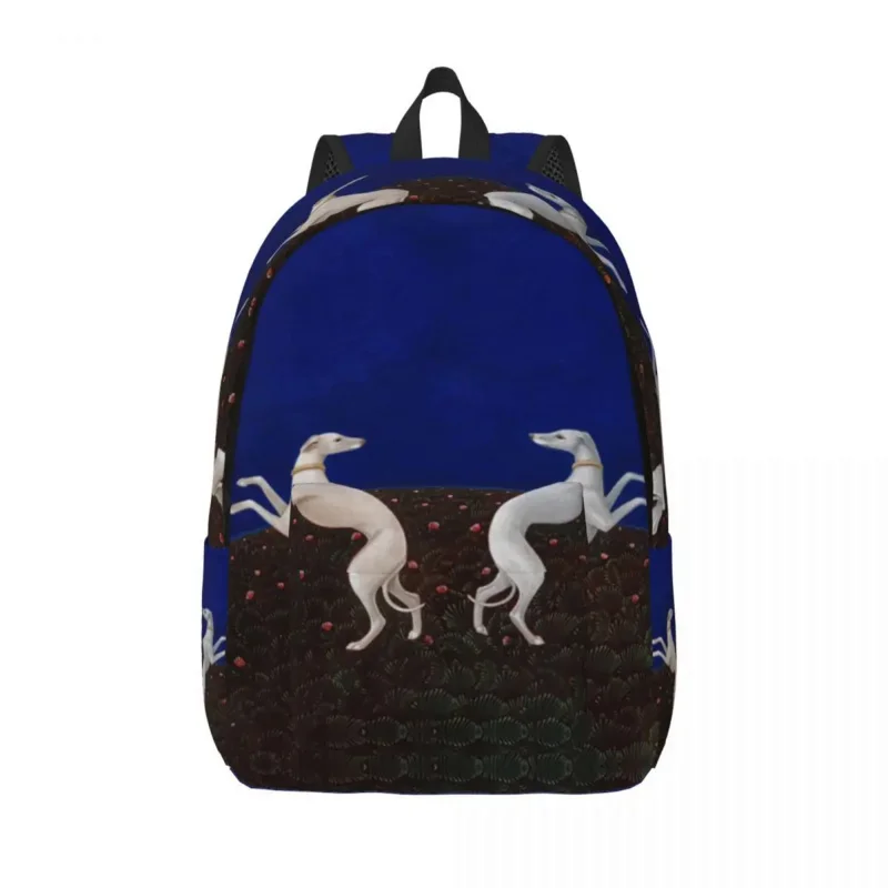 

Cute Greyhound Whippet Dog Canvas Backpacks for Women Men Water Resistant College School Sihthound Animal Bag Printing Bookbags