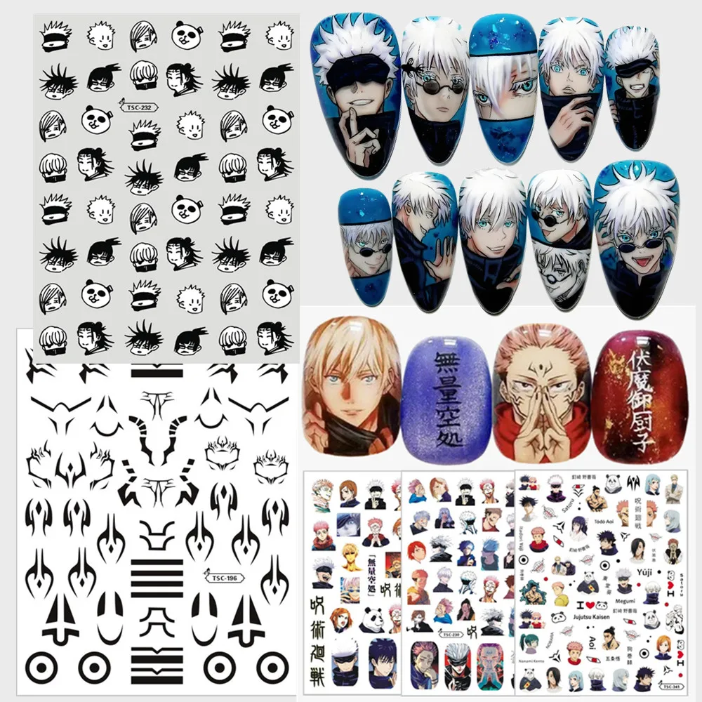 Newest ANIME Gojo Satoru Jujutsu kaisen 3d nail art sticker decal nail silder TSC-232 new