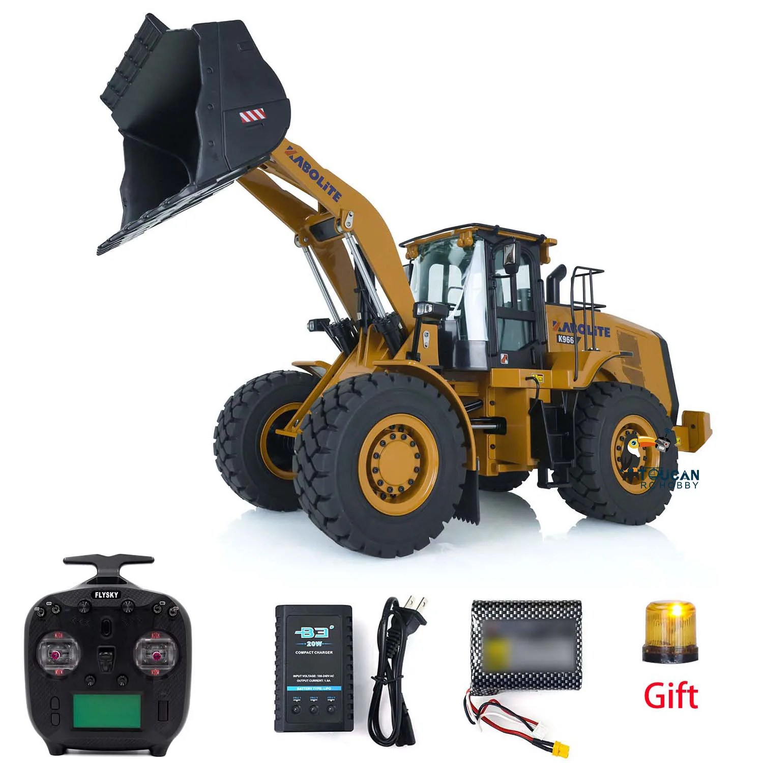 K966 KABOLITE 1/16 Hydraulic RC Loader HUINA Upgraded Version RTR Assembled Painted Remote Control CarToy Model TH19405 2