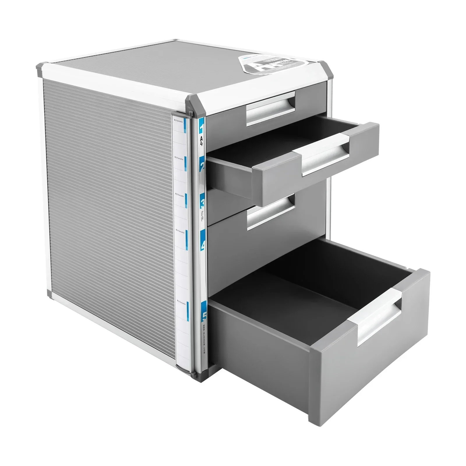 Schubladenorganizer, Schreibtisch-Organizer mit vier Schubladen, integriertem Briefablagefach und Schlitzen, W | Schubladen zur Aufbewahrung, perfekt für Zuhause oder Büro – Detail 14