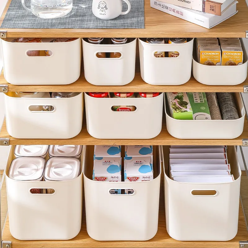 Solid Color Plastic Storage Box Large Capacity Home Storage Box Clothing And Toy Storage Box Desktop Miscellaneous Storage Box