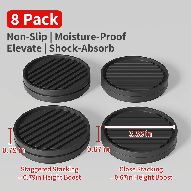 Versatile Black Furniture Leg Pads - Stackable, Cuttable, Anti-Slip, Wear-Resistant, Silent & Slide-Proof Protectors