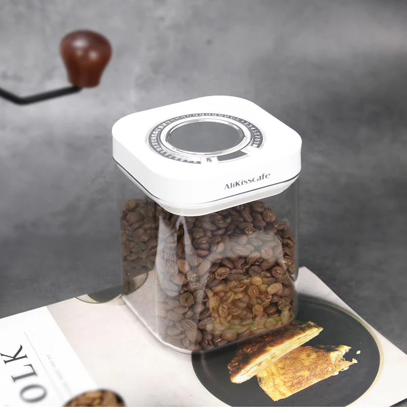 Kaffeebohnen Lagerung Vakuum Versiegelt Tank Kaffee Druck Versiegelt Tank Luftdicht Versiegelt Dosen Küche Lagerung Organizer Cafe Werkzeuge – Detail 8