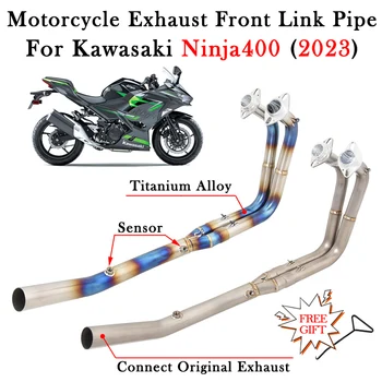 Slip On For KAWASAKI Ninja400 Ninja 400 2023 Motorcycle Exhaust Titanium Alloy Front Link Pipe Muffler System Escape Moto Modify