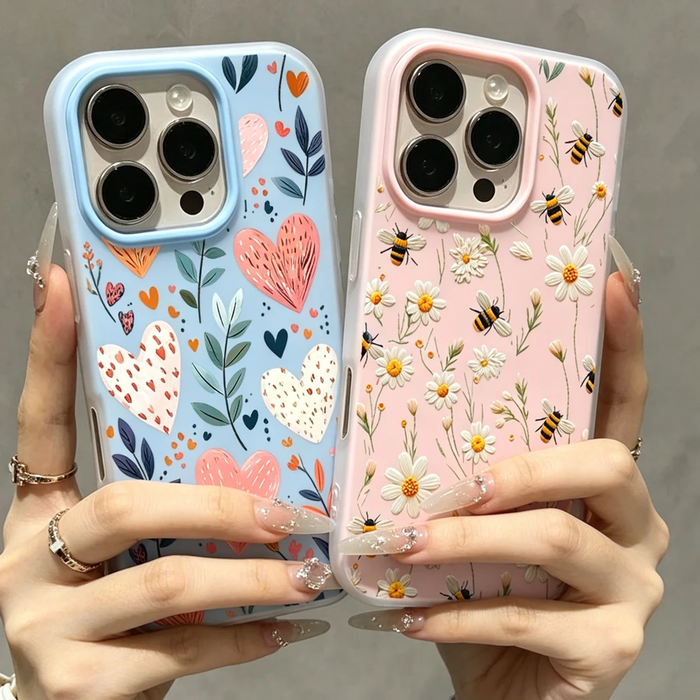 Charming Candy Leaves Daisy Dual-Function Clear Case