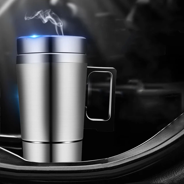 Tasse chauffante en acier inoxydable pour voiture, tasse à eau