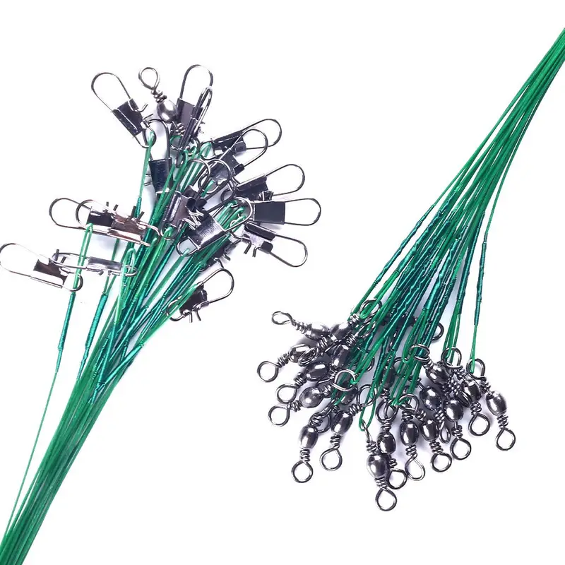 Anti Bite Steel Fishing Line Steel Wire Leader With Swivel Fishing Accessory Lead Core Leash Fishing Wire 15cm 20cm 25cm 30cm - Image 4
