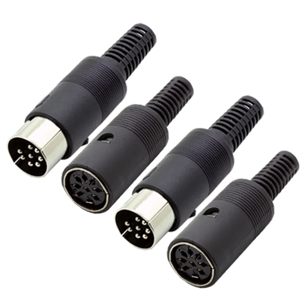 3 4 5 6 7 8 Pin DIN Wire Male Female Plug Socket Jack Solder Connector Chassis Cable Mount with Plastic Handle
