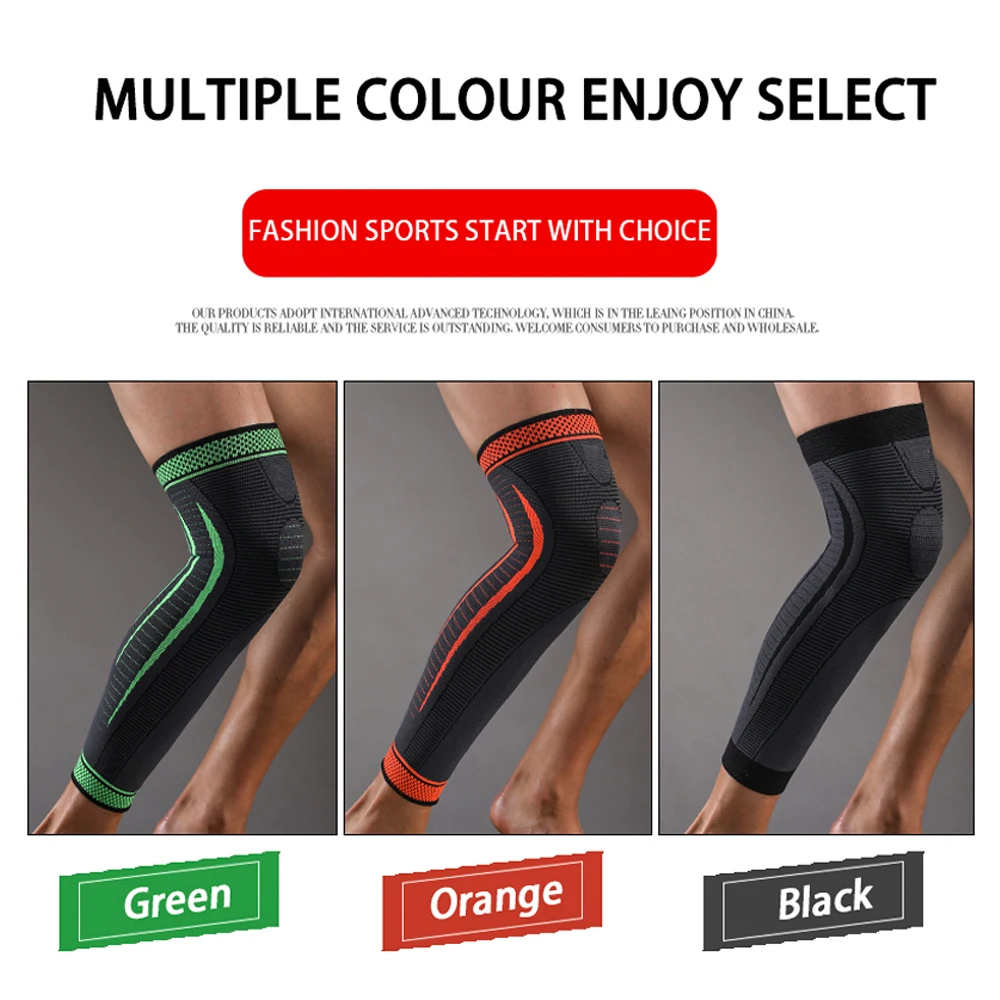 Sports Full Leg Compression Sleeves Long Knee Support for Men Cycling Running Basketball Weightlift Workout Joint Pain Relief