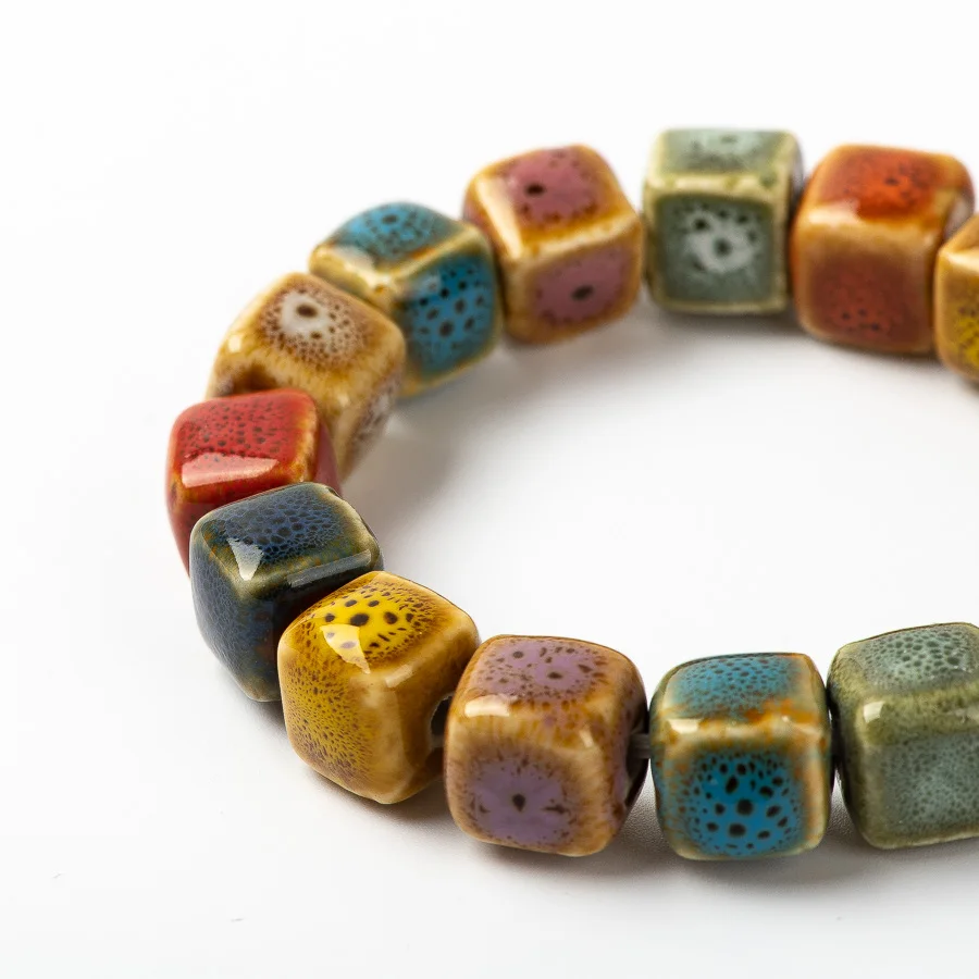 Colorful Ceramic beads bracelets hand made DIY Artware Retro bracelet Jewelery ceramic bracelet,beaded bracelet