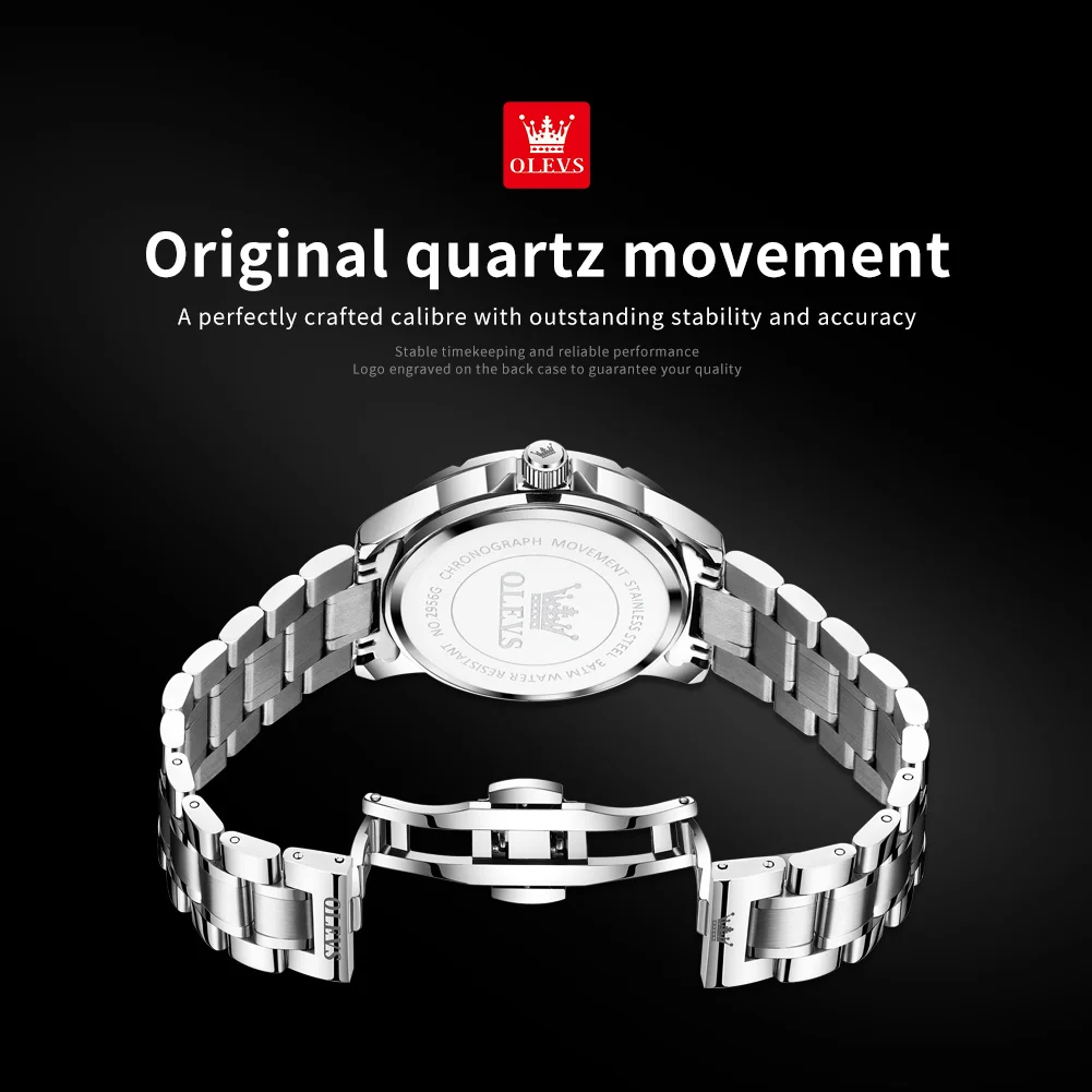 OLEVS Orologi da uomo, grande quadrante analogico al quarzo per