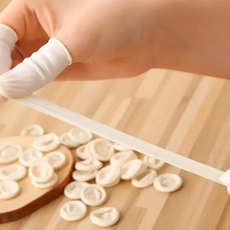 100PCS Disposable Finger Cover Rubber Gloves Non-slip Anti-static Latex Finger Cot Fingertip Protector Thumb Sleeve