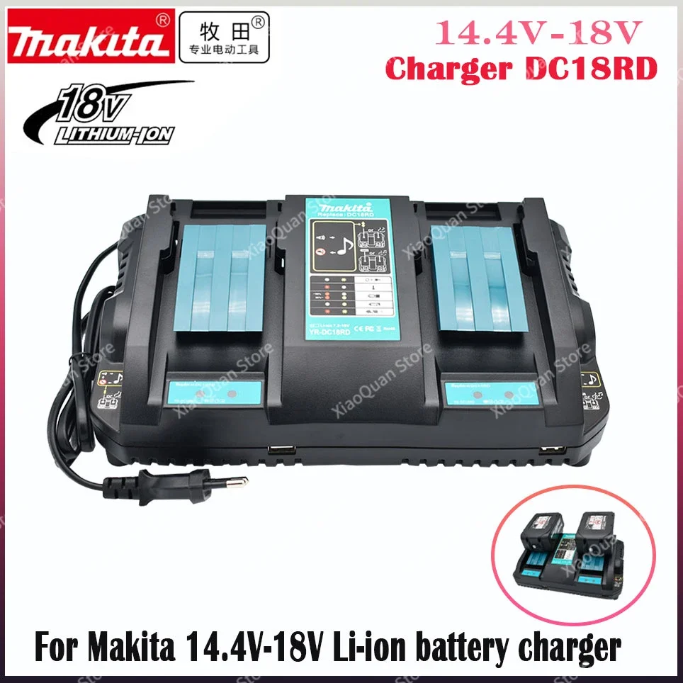 

Original Makita 14.4V 18V 4A Hot Dual Battery Charger Charging Current BL1830 BL1815 BL1420 DC18RC DC18RD DC18RA Power Tools