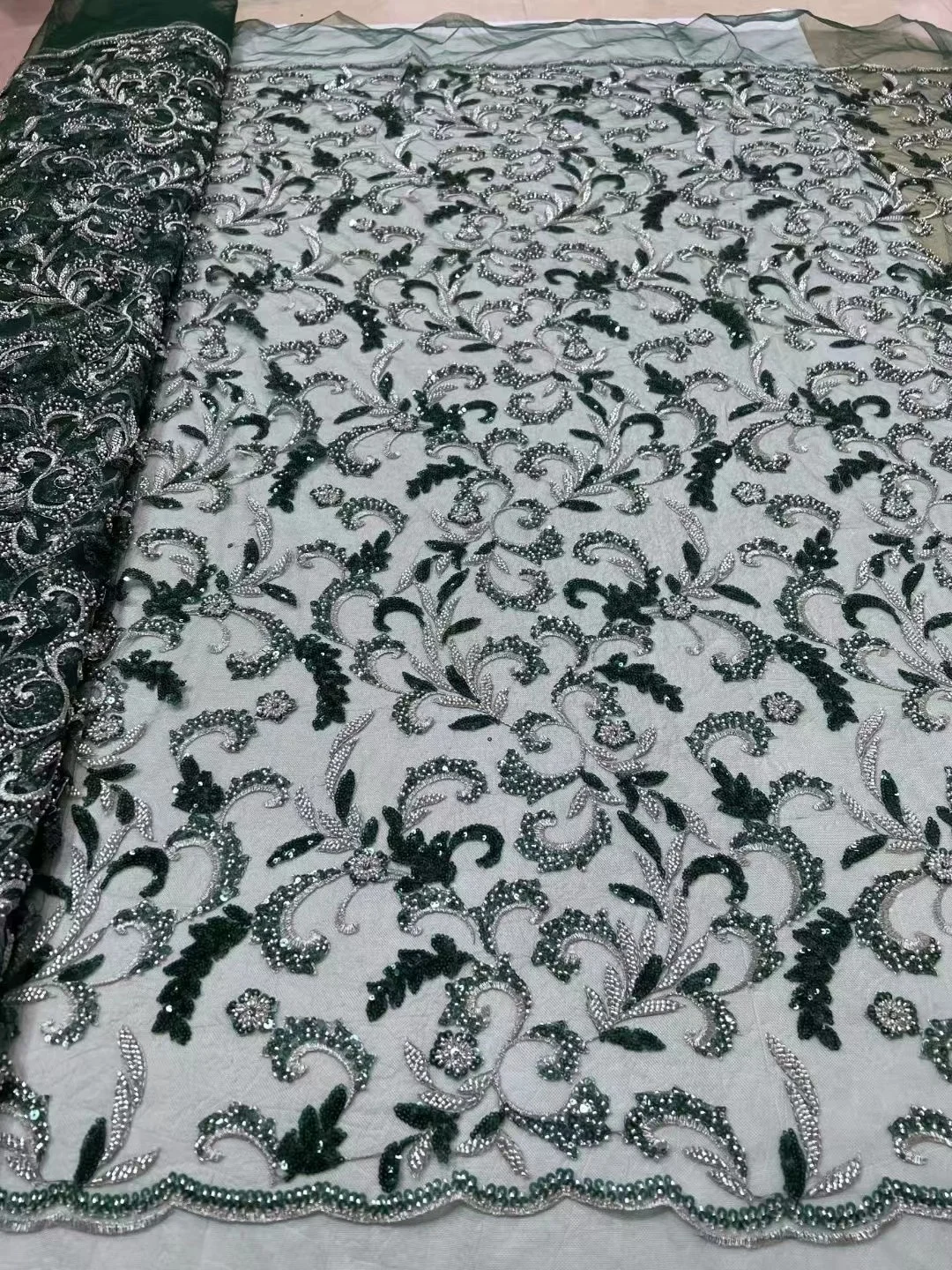 

African Lace Fabric 2023 Sequins Embroidery Groom Nigerian Lace Bridal HighQuality French Tulle Lace Fabric For Wedding 5 yards