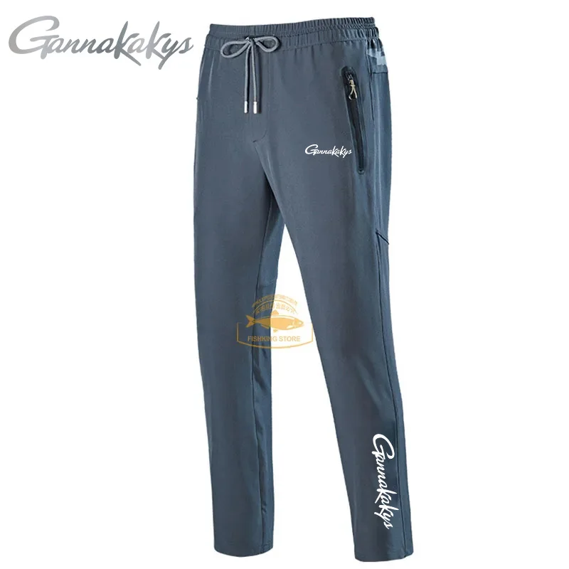Summer Fishing Pants Men's Hiking Elastic Quick Dry Moisture Absorbing Pants Fitness Breathable Running Travel
