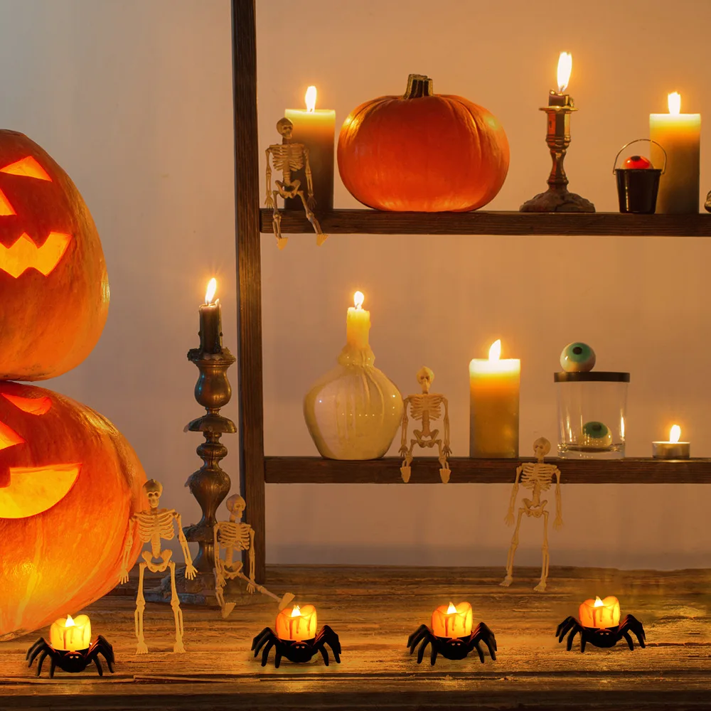 Halloween Decoration Pumpkin Lantern Ornament LED Electronic Candlelight Party Supplies Decoration Prop Spider Night Light 5