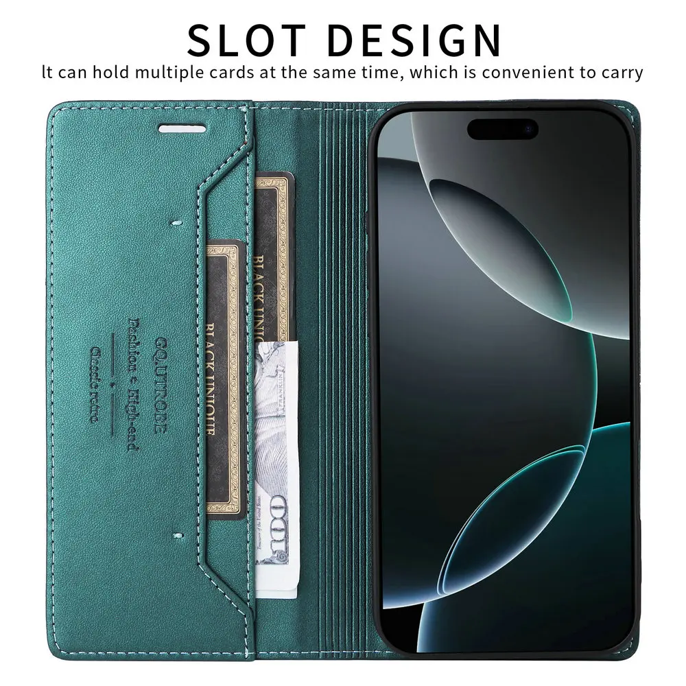 Luxury Leather RFID Card Flip Cover Case
