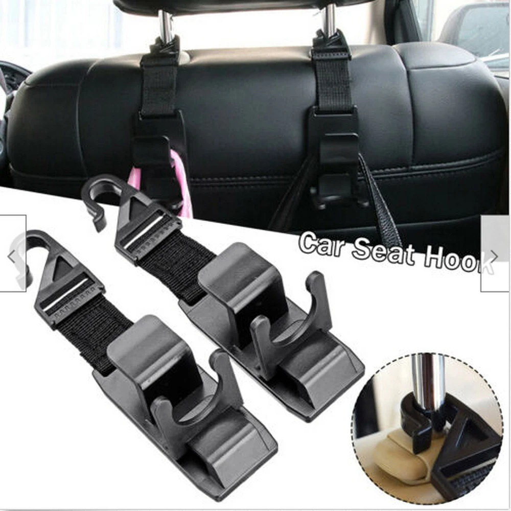 

2pcs Car Back Seat Hook Multi-function Rear Seat Headrest Hanging Hook Umbrella Holder Seat Back Storage Interior Organizer