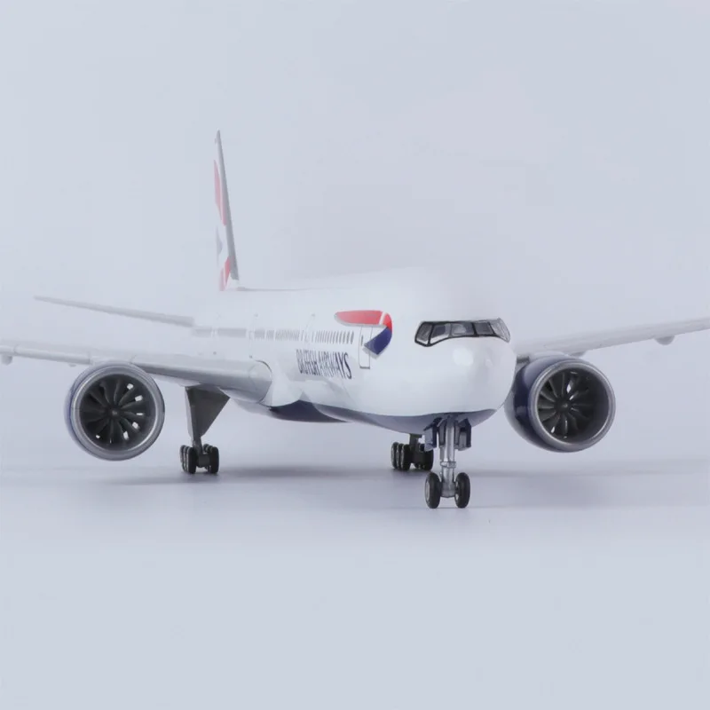 47cm 항공기 다이캐스트 B777 브리티시 에어웨이즈 모형 비행기 키트 (램프 및 받침대 포함) 레진 스케일 비행기 항공 애호가 기념품