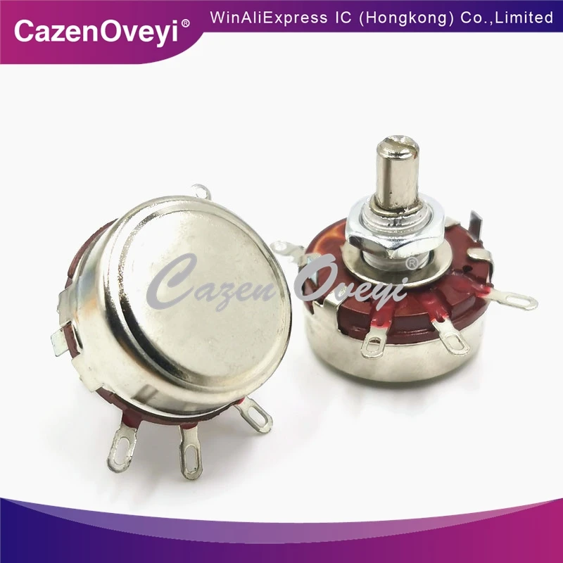 

10 шт двойной однооборотный потенциометр из углеродной пленки WTH118-1A 2W 100K