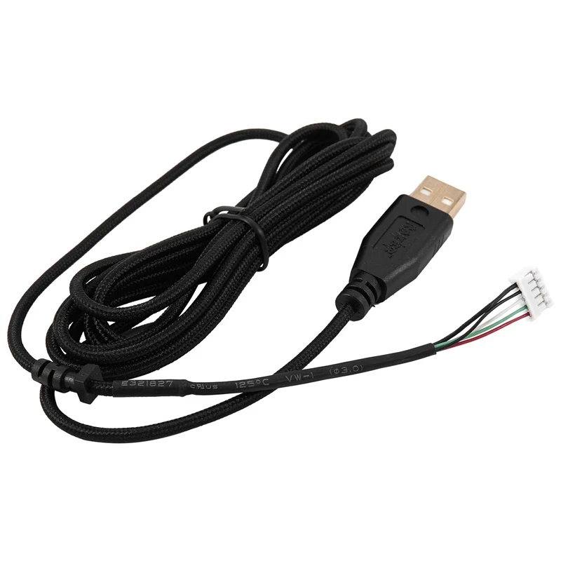 Usb Cable Mice Line For Razer Deathadder Hex Molten 2012 Approx. 2.1M 5 Wires 5 Pins Black Gold Plated Replacement Gaming Mous