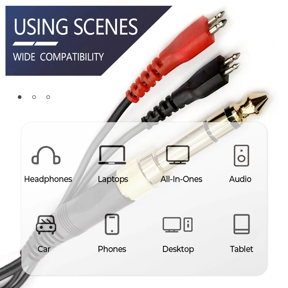 3.5MM + 6.35MM jack Headphone Upgrade Cable Audio Cable for SENNHEISER HD560 HD540 HD480 HD430 HD414 HD250 HD25