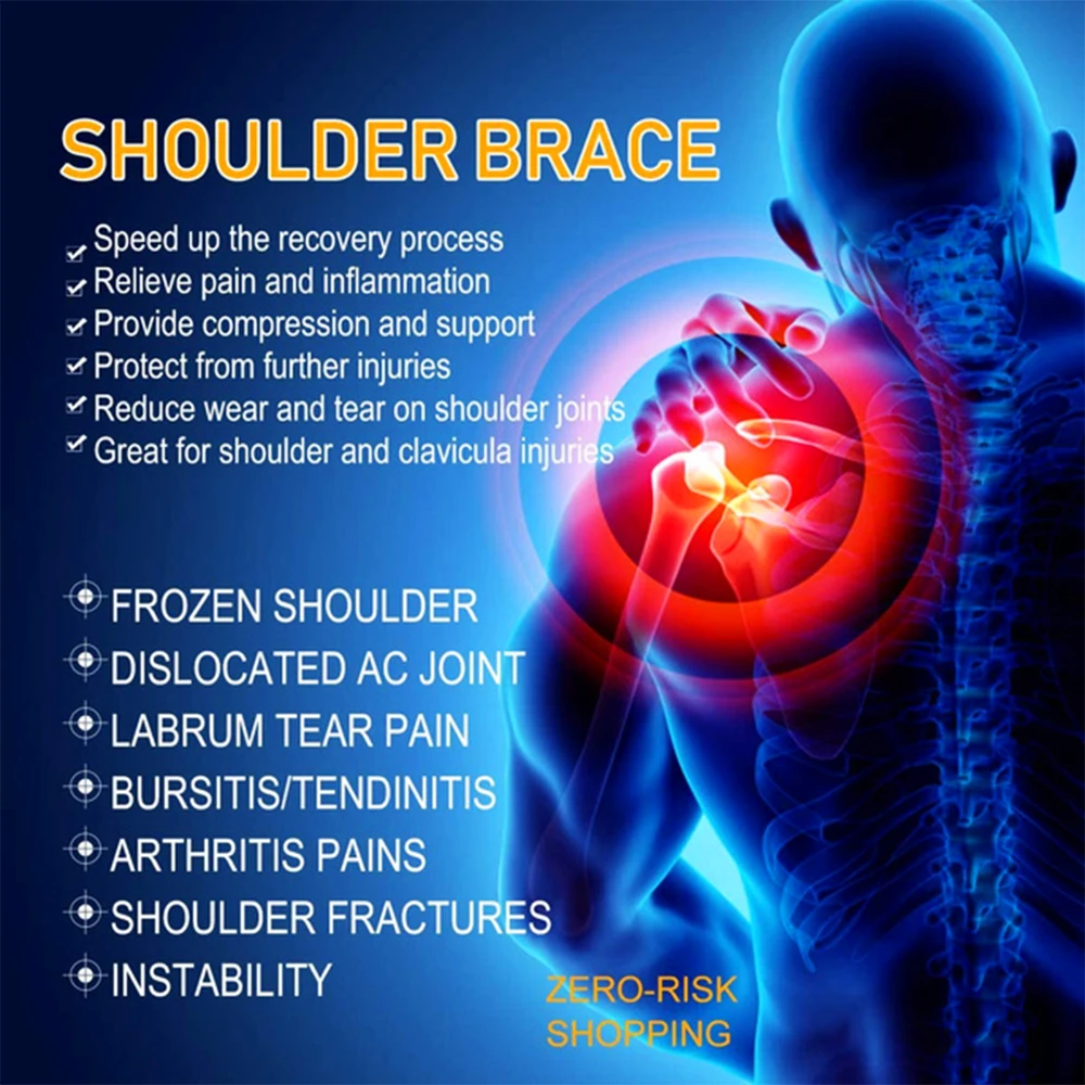 Shoulder Support Adjustable Gym Sports Care Single Back Brace Guard Strap Wrap Belt Band Pads